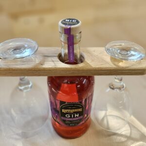 Wine or Gin and Glass Holder Solid Oak