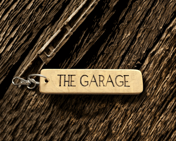 Solid Oak Personalised Keyring, Large Rectangular Shaped Handmade Gift From Reclaimed Wood - Image 3