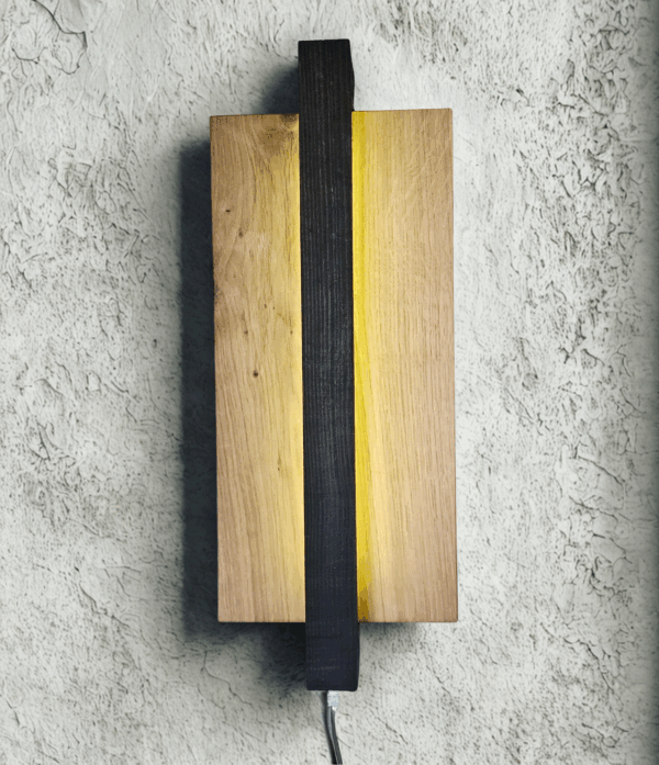 Vertical Wall Sconce LED Light, Wooden Minimalist SMART RGB Wall Lamp - Image 2