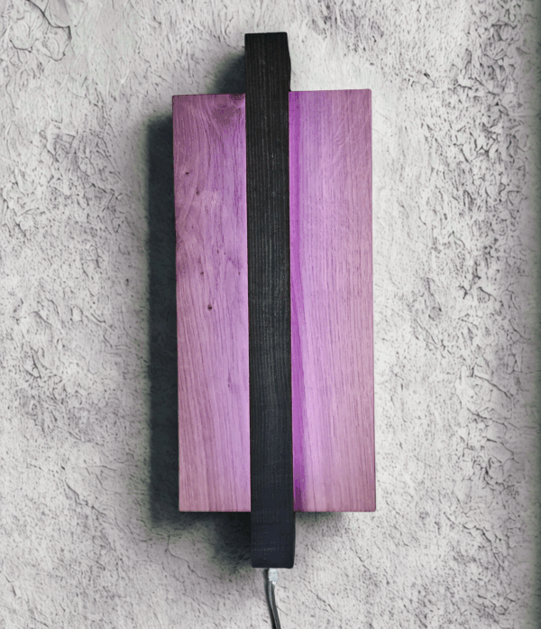 Vertical Wall Sconce LED Light, Wooden Minimalist SMART RGB Wall Lamp - Image 3
