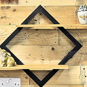 Oak & Pine Diamond Shelf - FREE Plans