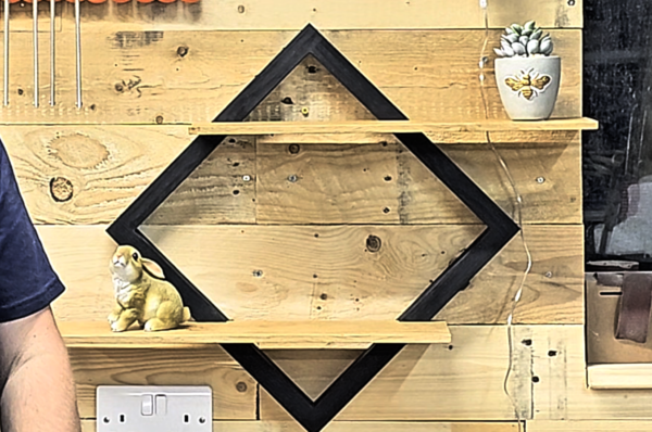 Oak & Pine Diamond Shelf - FREE Plans