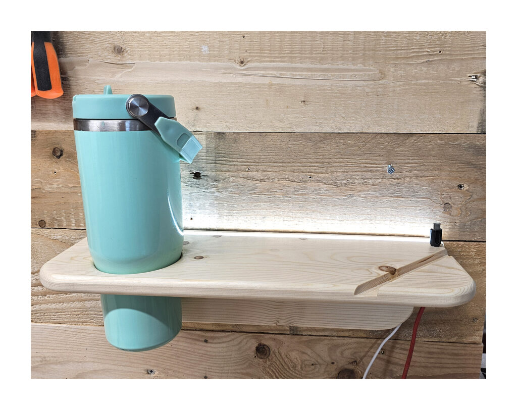 Childs Illuminated Bedside Shelf With Phone & Stanley Cup Holder - FREE Plans