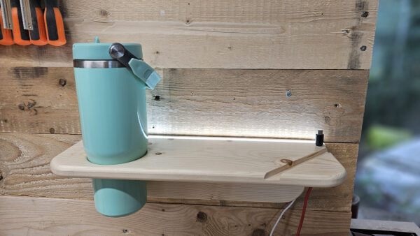 Childs Illuminated Bedside Shelf With Phone & Stanley Cup Holder - FREE Plans - Image 4