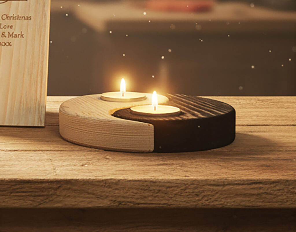 Ying and Yang Shaped Tealight Candle Holder - FREE Template