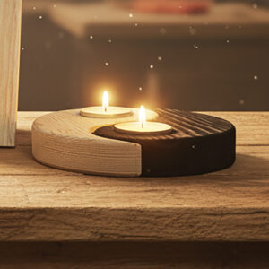 Ying and Yang Shaped Tealight Candle Holder - FREE Template