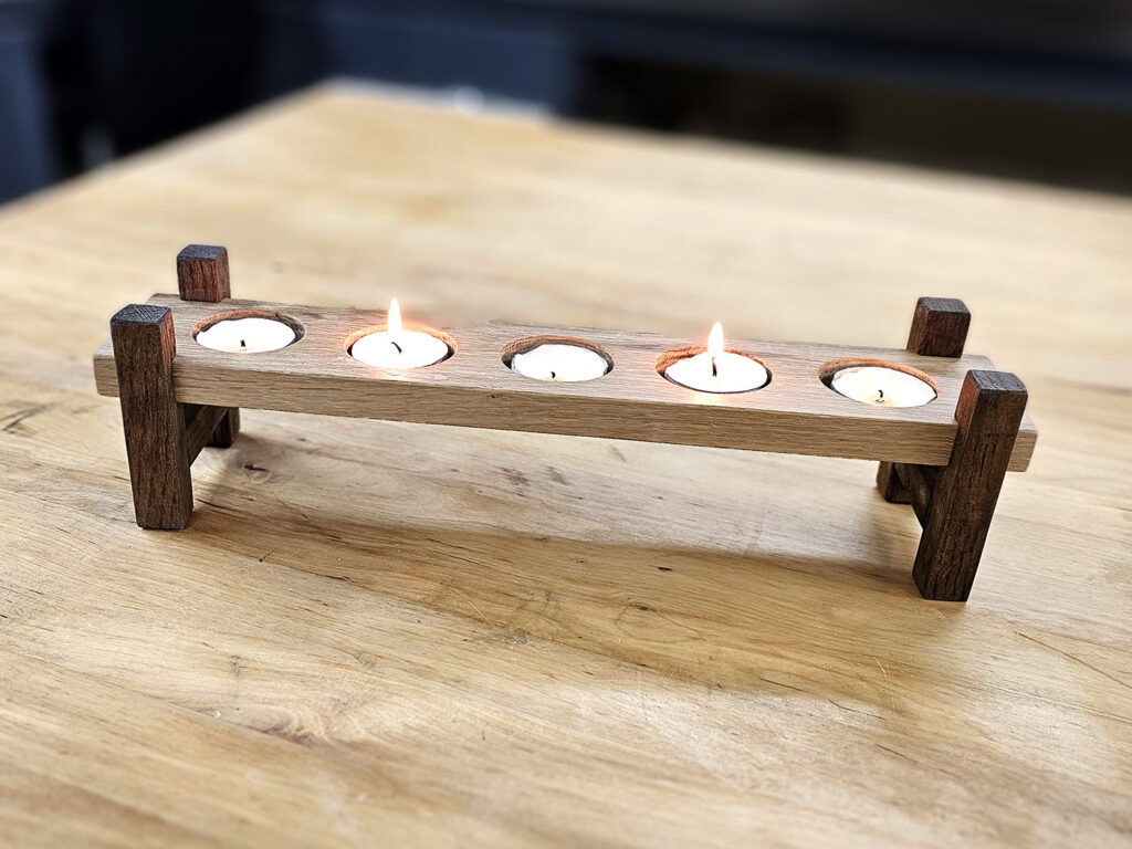 2 Tone Oak Tealight Holder - FREE Plans