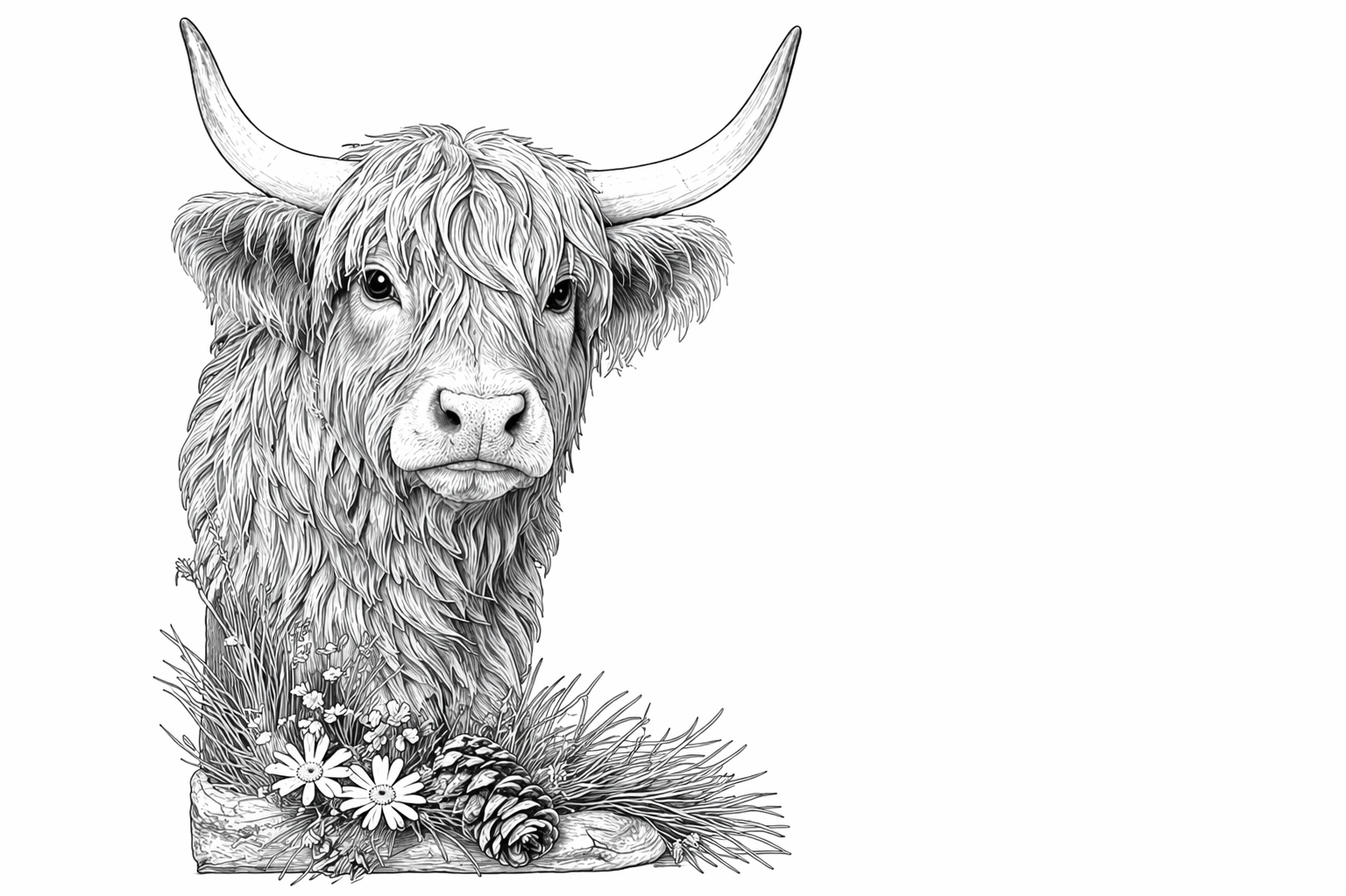 Judy's Highland Cow Scroll Saw Template - Image 2